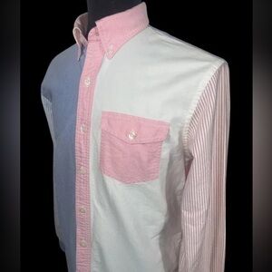 BROOKS BROTHERS RED FLEECE COLORBLOCK OCBD SHIRT SZ M EASTER COLORS